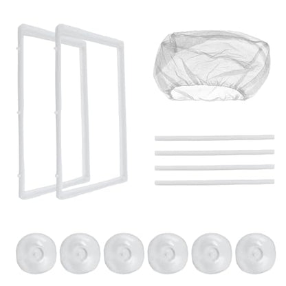 2PCS 10.24" x 5.91" x 5.91" Fish Tank Breeder White Nylon Fish Incubator Mesh Box Aquarium Fish Fry Hatchery Breeder with Suction Cups - style: 10.24" x 5.91" x 5.91"; White; without Divider