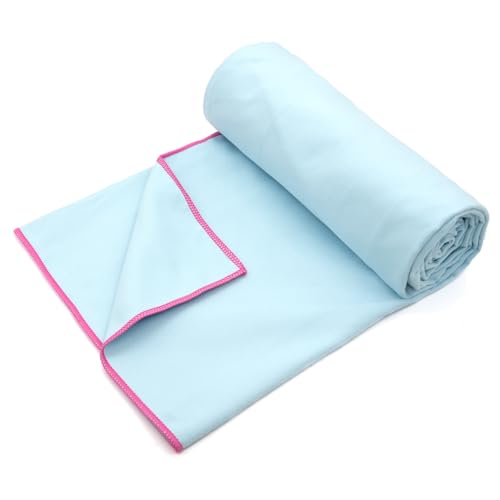 Eunzel Hot Yoga Mat Towel, Ultra-Absorbent Microfiber 72" x 26.5" - color: Z-blue& Pink (2 Pack )