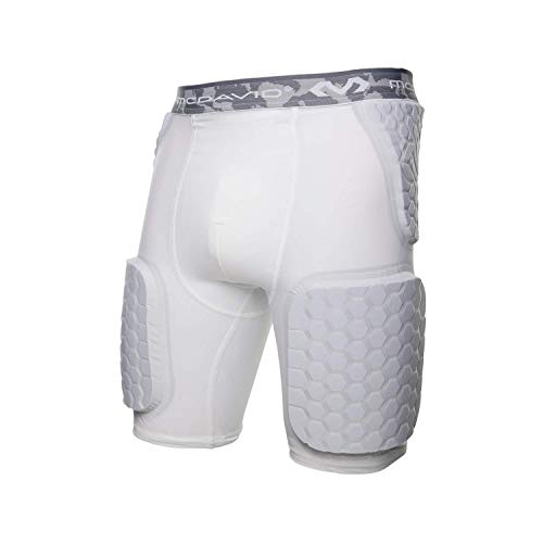 McDavid Padded Compression Shorts Tights with Pads. Hip, Tailbone, Thigh Padding - color: White, size: Large