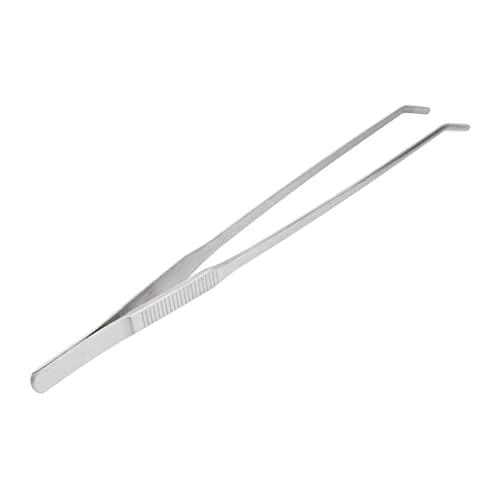 Angoily 27cm Curved Tip Stainless Steel Tweezers for Aquarium Plant Tweezers Fine Tip for Fishtank Cleaning Tools