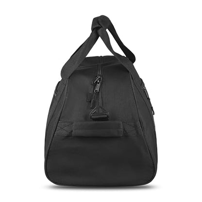 Gym Duffle Bag- Workout, Boxing, MMA, Sports Bag with Shoes Compartment and Adjustable Shoulder Strap for Men and Women (Black/Gray) - color: Black/Gray