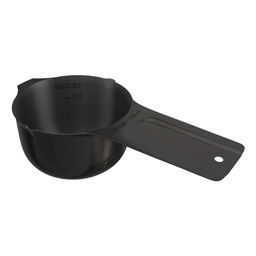 Color Up ½ Cup Measuring Cup (120 ml) – Premium Black Stainless Steel, Accurate for Wet & Dry Ingredients, Embossed Markings, Easy-Pour Spouts, Dishwasher-Safe, Kitchen Essential - size: 1/2 Cup (120 ml) Black