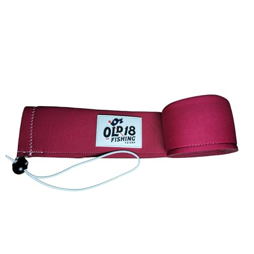 Neoprene Fishing Rod Sleeve - Protective Rod Sock for Fishing Poles 6'-8' - Hook-Resistant Fishing Rod Case for Storage & Transport - Helps Keep Rods Afloat - color: Maroon and White, size: 63"