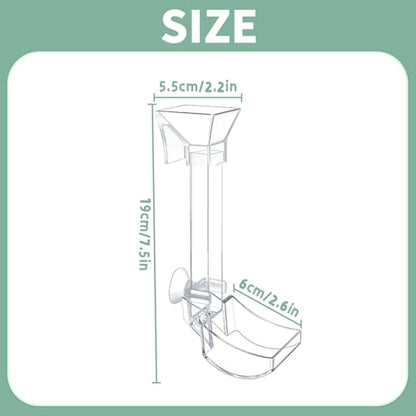 Aquarium Fish Shrimp Feeding Dish Set - Clear Feeder Tube and Dish With Cleaning Brush and Measuring Spoon for Shrimp - Prevents Food Scattering - Supplies for Small Fish