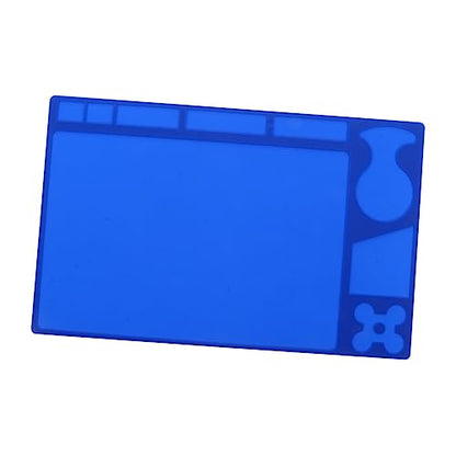 Heat-Resistant Silicone Insulation Work Mat for Electronics Repair Anti-Slip 38 x 28 cm Gray Magnetic Design Style