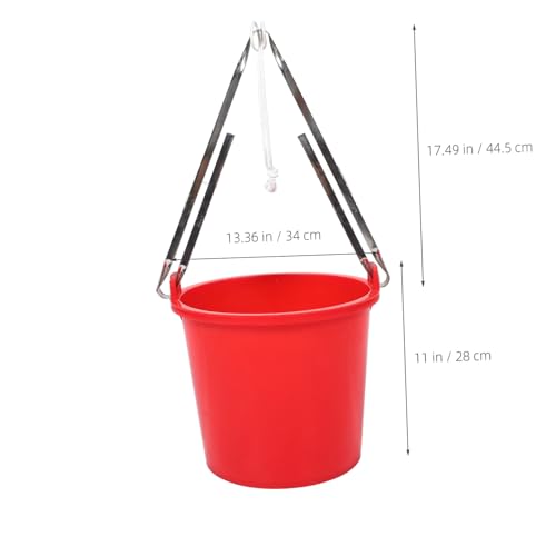 Heavy-Duty Utility Bucket Stainless Steel Grip Handle Versatile Mopping and Cleaning Pail for Home Fishing and Camping Vibrant Red Stand for Easy Use