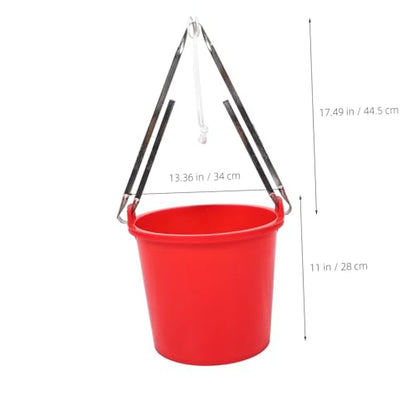 Heavy-Duty Utility Bucket Stainless Steel Grip Handle Versatile Mopping and Cleaning Pail for Home Fishing and Camping Vibrant Red Stand for Easy Use