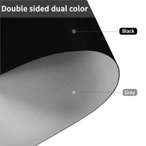 Table Pad - Used for Square Table Waterproof and Easy to Clean Good Flatness Easy to Used for Dining Table(Black+Gray 46x46)