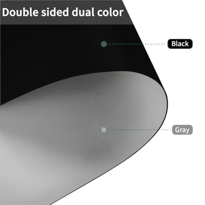 Table Pad - Used for Square Table Waterproof and Easy to Clean Good Flatness Easy to Used for Dining Table(Black+Gray 46x46)