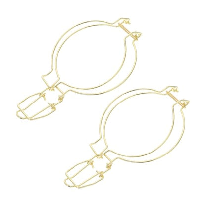 2pcs Stainless Steel Spring Buckle Clips for Glass Jars, Wire Clamps for Canning Jars with Easy to Use Versatile Application, for Kitchen and Restaurant Storage
