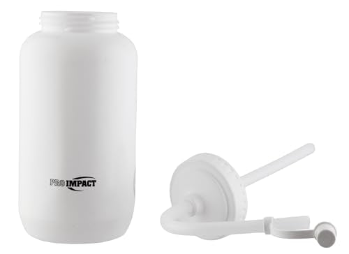 Squeezable Water Bottle Bendable Long Straw - LDPE BPA Free Plastic - Hydration for Baseball Hockey Gym MMA Yoga Boxing Cycling Softball Football Lacrosse (35.5 Oz.) - style: White