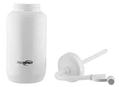 Squeezable Water Bottle Bendable Long Straw - LDPE BPA Free Plastic - Hydration for Baseball Hockey Gym MMA Yoga Boxing Cycling Softball Football Lacrosse (35.5 Oz.) - style: White