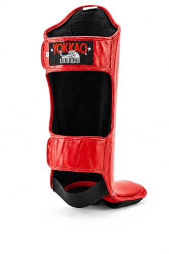 YOKKAO Matrix Muay Thai Kickboxing MMA Shin Guards with Knee Guards - color: Matrix Red, size: Small