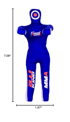 Unfilled Grappling Dummy – Adult Life Size Wrestling & BJJ Training Dummy, MMA Jiu Jitsu Judo Takedown & Throwing Practice, Heavy-Duty Triple-Stitched Canvas Submission Dummy - color: Blue, size: 5ft / 60"