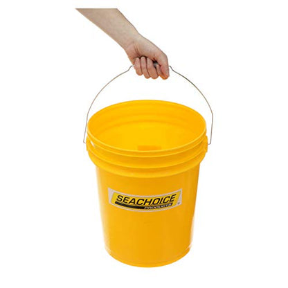 Seachoice 5-Gallon Plastic Bucket w/Metal Handle, Yellow