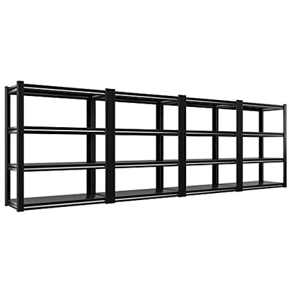 Raybee 40" W Garage Shelving 2000 LBS Storage Shelves 4 Tier Heavy Duty Shelving Adjustable Metal Shelves for Garage,Basement, Warehouse, 40" W x19 D x57 H, 4Pack