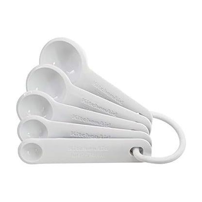 KitchenAid Plastic Measuring Spoons, Set Of 5, White - color: White