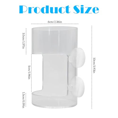 Clear Fish Tank Feeding Tray with Suction Cup Feeding Tube Aquarium Divider Supplies Breeder Box for Food Tanks Bowls(Round)
