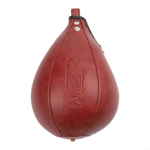 Boxing Speed Ball for Boxing Training, Hanging Punching Pear Bag, Reflex Reaction Exercise Equipment, MMA Striking Practice Tool, Home Gym Cardio Workout Gear, Microfiber Leather Speed - size: Red