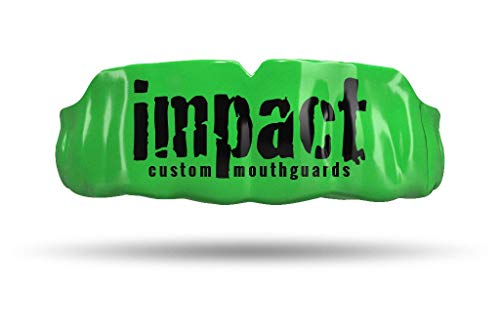 Impact Custom Professional All Sports Mouthguard -(Branded Series) Impact Black Logo Green - color: Blk Logo Green