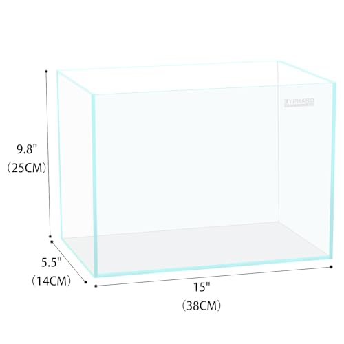 3.5 Gallon Rimless Aquarium, Ultra Clear Low Iron Nano Fish Tank for Betta Shrimp, L15×W5.5×H9.8 Glass Thickness 5mm with EVA Foam Leveling Mat - size: 3.5 Gallons