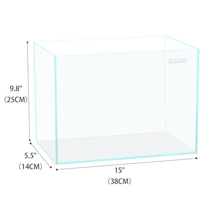 3.5 Gallon Rimless Aquarium, Ultra Clear Low Iron Nano Fish Tank for Betta Shrimp, L15×W5.5×H9.8 Glass Thickness 5mm with EVA Foam Leveling Mat - size: 3.5 Gallons