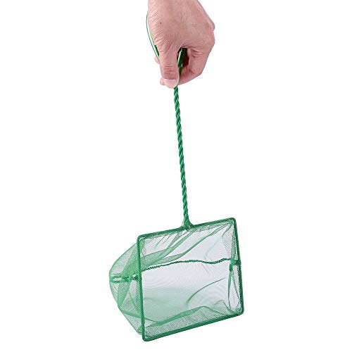 Mogoko 2 Pack Aquarium Net Fish Net, Small Net, Multi-Size Fine Mesh Aquarium Net with Long Plastic Handle for Fish Tank - color: 1. Green, size: 6 Inch