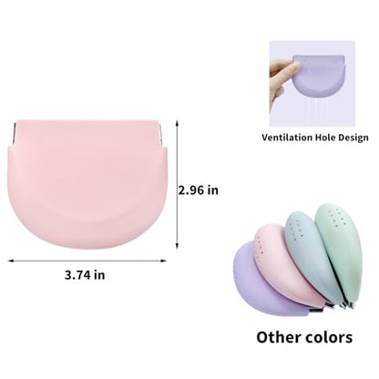 1PC Silicone Retainer Case without Lanyard, Cute Vent Holes Denture Box, Mouth Guard Case Travel Holder for Girls, Women, Men (Purple) - color: Purple