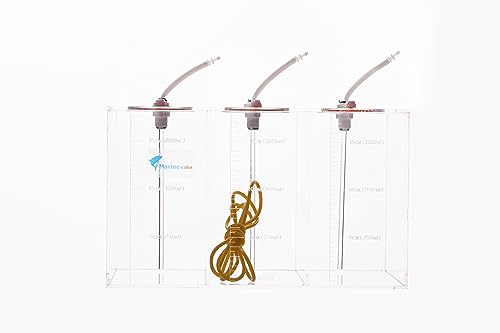 Marine Acrylic Liquid Storage Bucket with Dispensing Pump and Automatic Refill System Storage Container (3 Rooms, 7.5L/2.1G, 2.5L/0.7G Per Room)