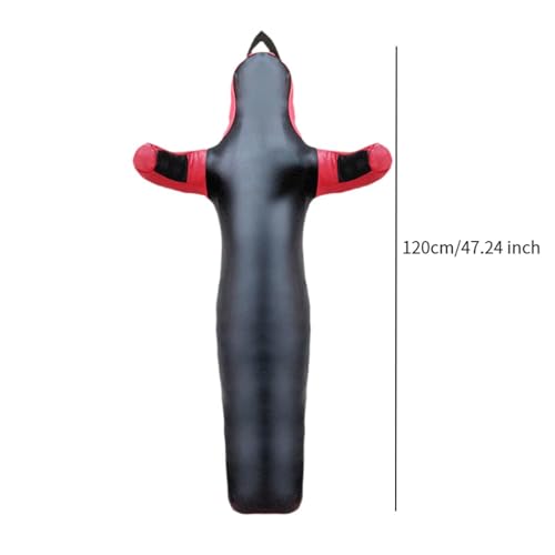 Wrestling Dummy Bag Unfilled Training Practice Cover PU Leather Grappling MMA Boxing Karate Judo Kickboxing- 120cm