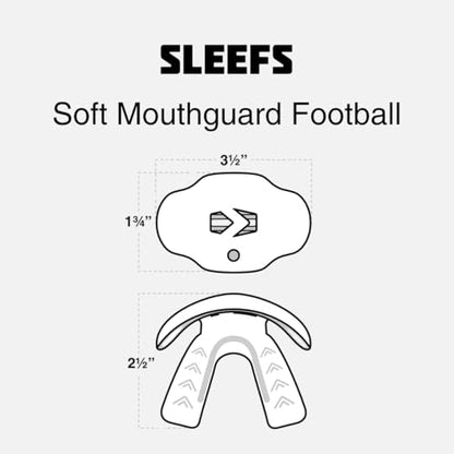 SLEEFS Classic Football Mouthguard with Bold Designs and Removable Strap - color: Crosses Chroma Black