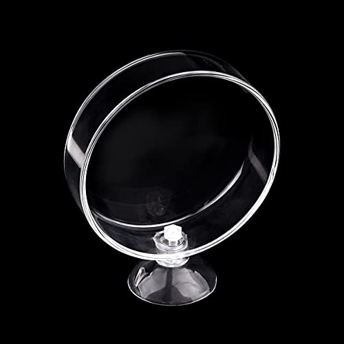 60mm Aquarium Shrimp Feeder Dish with Suction Glass Fish Tank Feeding Bowls Round Clear Dishes Tray