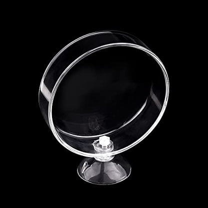 60mm Aquarium Shrimp Feeder Dish with Suction Glass Fish Tank Feeding Bowls Round Clear Dishes Tray