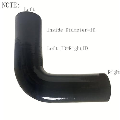 ID 3.5" 90 Degree Silicone Hose Elbow Coupler 7" Leg Length Universal 4-Ply Reinforced Silicone Straight Turbo Pipe Elbow Intake Radiator Hose - size: ID 3.5"