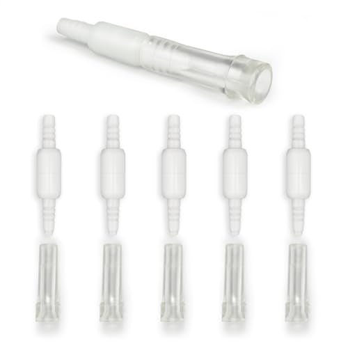 Oxygen Tubing Swivel Connectors, 360° Rotating for Oxygen Cannula, Hose and Tube Connectors, Prevents Tube Tangles, Travel and Home Use, Standard Size - Male/Female (5 Pack)
