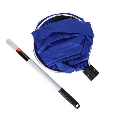 SUNGOOYUE Aquarium Fish Net Aluminium Alloy Fish Transfer Net 30CM Mesh Basket with 20 Inch Long Handle Soft Fine Mesh for Koi Goldfish Transfer Breeding Spawning Pond Tank Use - size: Diameter 35CM, handle 50CM