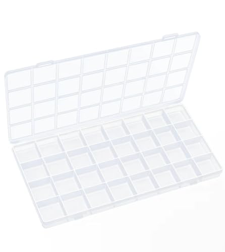 32 Grids Plastic Bead Organizer Box, Organizer Container Storage Box, Dividers for bead arts and crafts. - color: Clear, size: 32 Grids (1 pack)