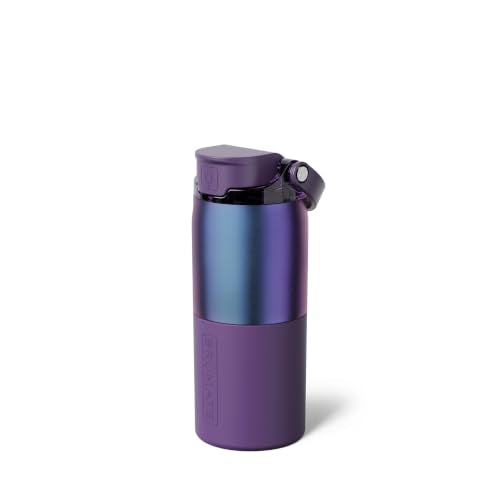 BrüMate Rise 18oz Water Bottle with Covered Silicone Straw | 100% Leakproof Insulated Kids Water Bottle | Cup Holder Friendly Base | 18oz (Dark Aura) - color: Dark Aura, size: 18 Ounces