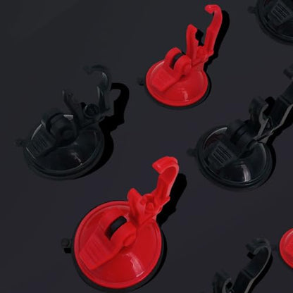 1set Aquarium Suction Cup Clip Fish Tank LED Light Angles Adjustable Buckle with Suction Cups Aquarium Accessories Tube Holder for Lid - color: Red