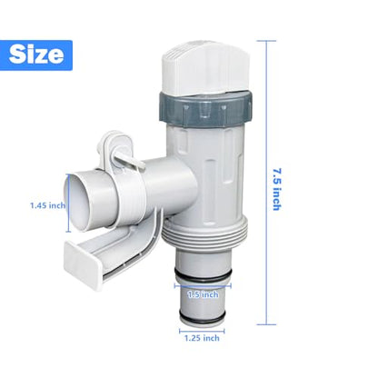 Plunger Valve with Holder for Above Ground Pools - Pool Hose Adapter Replacement Parts Compatible with Bestway Coleman Pool Filter Pump (1 Pack)
