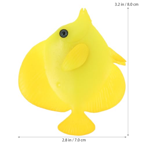 MERRYHAPY Luminous Aquarium Simulation Fish 3.14X2.75X0.39In Realistic Floating Tropical Fake Fish Decoration for Tank Landscaping and Aquarium Ornaments