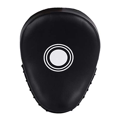 Kruzak Plain Punching Focus Mitts, Curved Hook and Jab Mitts for Muay Thai, MMA Training, Focus Pads for Boxing, Martial Arts, and Punching Target - color: Black