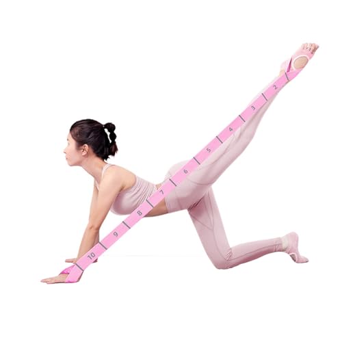 2-Pack Yoga Straps with 11 Loops - Adjustable Elastic Stretching Bands for Pilates, Dance, Ballet Gymnastics & Physical Therapy, Multifunctional Flexibility Exercise Equipment - color: Pink+Gray
