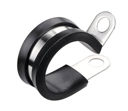 LOKMAN 20 Pack 1/4 Inch Stainless Steel Cable Clamp, Rubber Cushioned Insulated Clamp, Metal Tube Holder for Tube, Pipe or Wire Cord Installation - size: 1/4 Inch