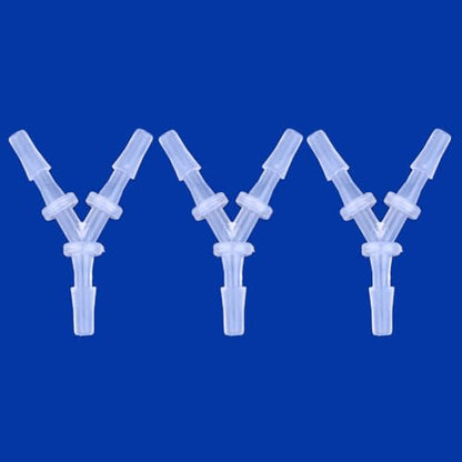 Plastic Barb Equal Y Tee 1/8" hose ID Polypropylene pipe connectors Plastic Joint Splicer Mender Adapter Union Boat Water Air Aquarium O2 Fuel (pack of 3) - size: 1/8 Inch, style: Pack of 3
