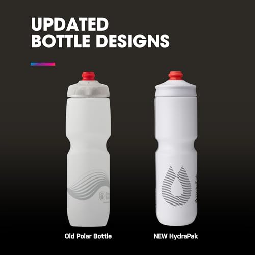 HydraPak Breakaway Surge Lightweight Bike Water Bottle 2-Pack (20oz, 25oz, 30oz) - High Flow, Cycling & Sports Squeeze Bottle - color: Charcoal, size: 30oz/880ml