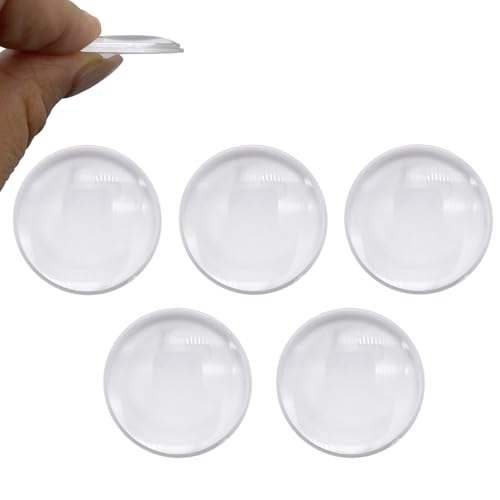 Double Convex Lens - 27mm Diameter, 50mm Focal Length, Optical biconvex Lens for Physics Experiments, Photography, Magnifying, and DIY Projects - Pack of 5pcs (27mm x H6mm x F50) - size: 27mm x H6mm x F50