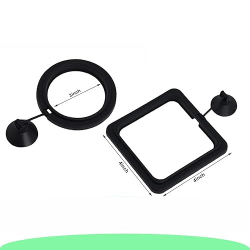 2pcs Feeding Fish Ring Set, Fish Food Feeder +Thermometer Strip, Tank Decor, Aquarium Tank Accessories for Floating Foods, for Betta, Guppy, Goldfish Etc