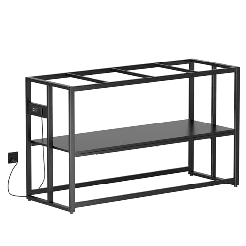 Urban Deco 55-75 Gallon Fish Tank Stand with Power Outlets, 900LBS Capacity Aquarium Stand, Metal Fish Tank Stand Dual-Layer Design Terrarium Stand, Black