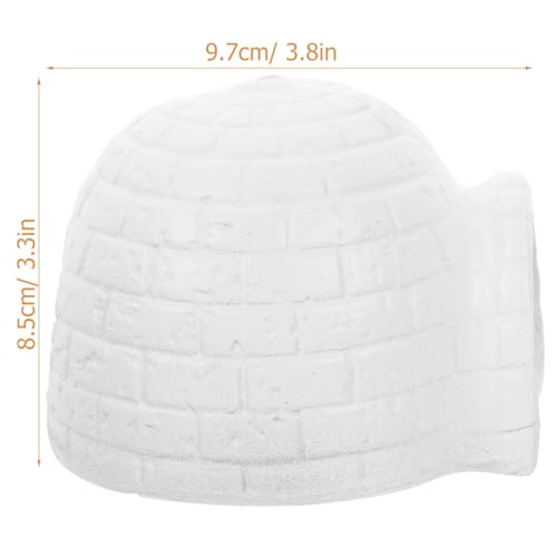 DECHOUS Igloo Figurine for Fish Tank 3.81X3.34X2.83In Resin Aquarium Decor Hideout for Fish and Shrimp Simulated Ice House Model Polar Landscape Ornament